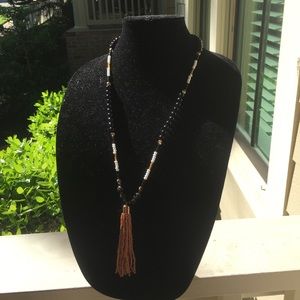 Pink tassel necklace